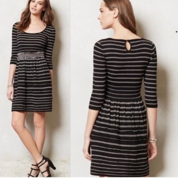 Anthropologie Knitted Knotted Striped 